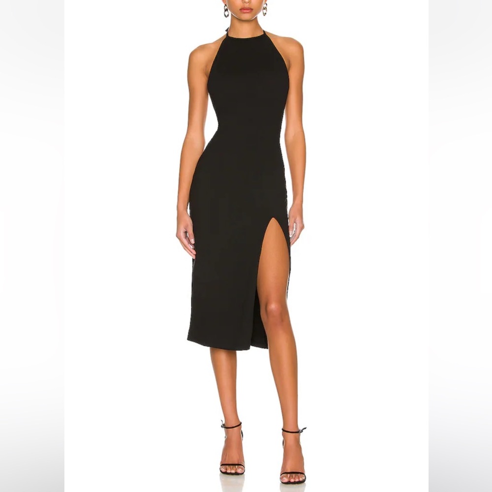 Lovers + Friends Stardust Midi Halter Dress in Black